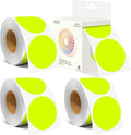 2 Inch Color Coding Round Labels (2000Pcs, 4 Rolls) - Round Colored Dot Stickers for Inventory, Pantry, Warehouse Organization - Fluorescent Yellow Circle Dot Labels