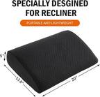 HOMBYS Lumbar Support Pillow for Recliner Chair, Memory Foam Back Support Cushion for Elderly,Extra Large Lumbar Support Pillow,Thick Backrest for Home Reading (Black, 20“x13.5"x5")