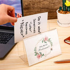 Crtiin 3 Pcs Clear Acrylic Postcard Holder Business Card Holder Greeting Card Display Clear Business Stand Rack for Index Organizer Desk Table Home Office, 6 x 4.25 x 4.5 Inches