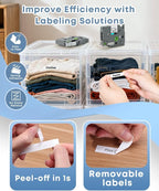 COLORWING TZe-221 9mm 0.35" Laminated White Replace for Brother P Touch Label Tape 3/8" TZe221 for Brother Ptouch PT-D210 D220 H110 H103W D410 D600 PT1890 Label Maker Tape, 5-Pack