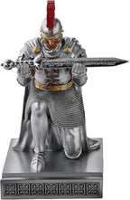 CYXStar Roman Praetorian Prefect Warrior Knight Pen Holder Desk Ornament Resin Praetorian Guard Mobile Phone Stand Desk Accessories and Organizer for Office with a Letter Opener (Silver)