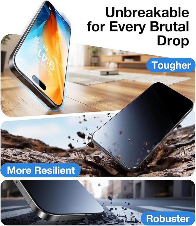 UltraGlass TOP 9H+ Armor for iPhone 17 Pro Screen Protector [NO.1 Military Grade Shatterproof] Screen Protector 17 Pro Tempered Glass 17Pro 6.3“ [Longest Durable] OneStep Install, 2 Pack