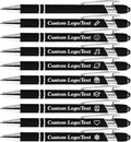 CRME Personalized Pens with Stylus Custom Pens in Bulk Customized Pen Engraved with Name Business Logo Multi Colors Ideal for School Supplies,Teacher Supplies,and Office Supplies Metal Material Black