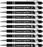 CRME Personalized Pens with Stylus Custom Pens in Bulk Customized Pen Engraved with Name Business Logo Multi Colors Ideal for School Supplies,Teacher Supplies,and Office Supplies Metal Material Black