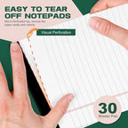 Roneky 12 Pack Note Pads 5x8, Small Legal Pads 5x8 White Writing Paper for Work, Mini Notepads College Ruled Paper with Sturdy Back 25 Lines, Perforated Legal Note Pad 5" x 8", 30 Sheets Per