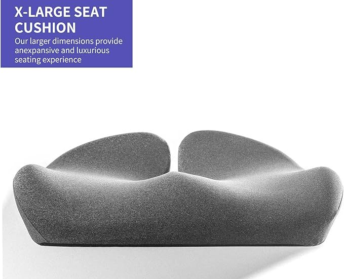 Pubemy SupremeComfort X-Large Gel Infused High Density Foam Seat Cushion for Office Chair, Kitchen Chair, Car Seats- Elevate Your Seating Experience -Pressure Sore and Tailbone Pain Relief