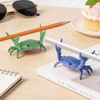 4PCS Desk Crab Pen Holder,Creative Crab Pen Holder,New Cute Crab-Shaped Pen Holders,Weightlifting Crabs Penholder Bracket Storage,Funny Desk Decor for Office Desks,Shop Windows,Home(Red)