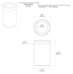 Gatco 1912 Modern Round Waste Basket, Matte Black / 11.88"H x 7.63" Dia Open Top Stainless Steel Trash Can with Removable Lid, 11 Liter Capacity