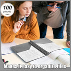 Lincia 100 Pcs Plastic Folders with Pockets and Prong Folders with Prongs 2 Pockets for Office, School for Students, Teachers, Office Workers(Gray)