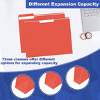 File Folder, HERKKA 30 Pack 1/3 Cut Tab File Folders, File Folders Great for Organizing and Filing, Letter Size, Red
