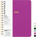 PAPERAGE 2026 Weekly & Monthly Planner, 12 Months (January 2026 - December 2026), 6.6 in x 8.1 in, Spiral Bound 2026 Planner with Weekly, Monthly & Yearly Views, Note Pages & Inner Pocket – Raspberry
