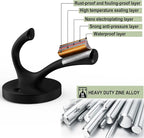 TOFIIGREM Matte Black Wall Hooks, 4 Pack Heavy Duty Coat Towel Hook Metal Double Backpack Hook Wall Mounted, Bath Towel Hooks for Entryway Cubicle Bathroom Closet Garage