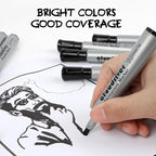 cloudriver Permanent Markers 96 Count, Black Permanent Marker Bulk Set, Chisel Tip, Premium Smear Proof Markers, Quick Drying Ink, Waterproof, Office Supplies for School, Office, Home