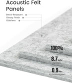 Fluxynara Felt Bulletin Board Tiles -28"x18" Cork Board Alternative for Office Decor, Push Pin Board Wall Organizer 6-Pack-Marble Gray