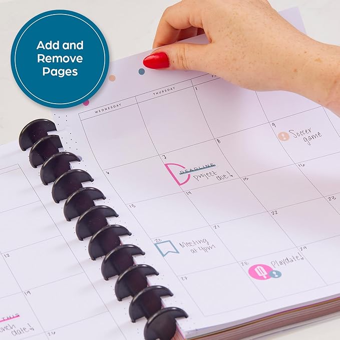 Happy Planner Undated Plans + Notes Monthly Planner Notebook Journal, 4-Month Planner, Good Going Magic Theme, Big Size, 95 Pages, 4 Dividers, 12 Planner Sticker Sheets, 8 1/2" x 11"