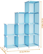 HOMIDEC Closet Organizers and Storage, 9 Cube Storage Organizer, Portable Closet Organizer Cubes Shelves for Clothes, Bedroom, Wardrobe, Kids Room, Bathroom, Blue