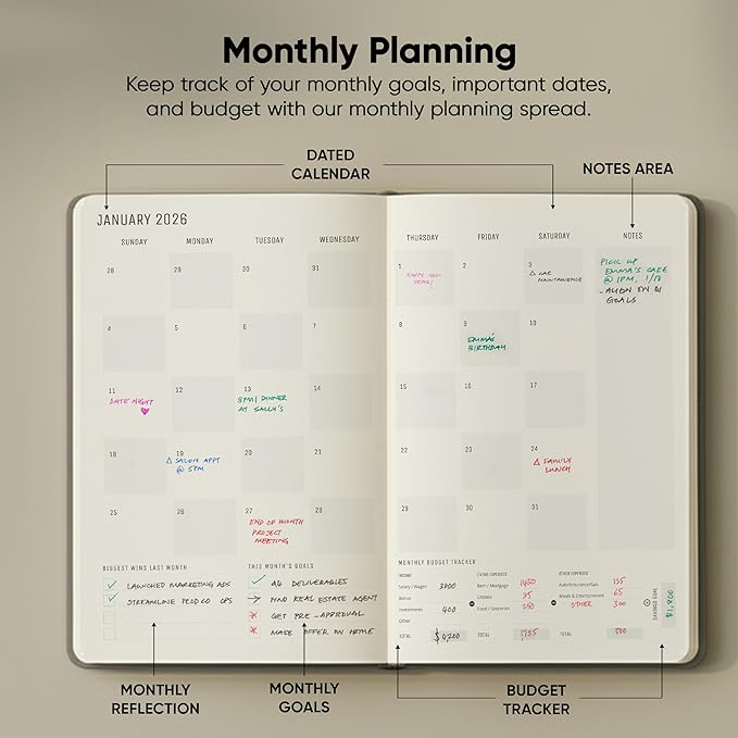 Dated, 2026 Planner, 5.8” x 8.3” - The #1 Productivity Planner to Achieve Your 2026 Goals - Planner 2026-2027 by PRODUCTIVITY STORE (A5, GREY)