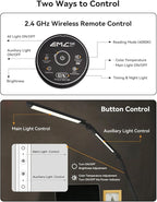 LED Desk Lamp with Clamp, Architect Desk Lamp with Remote, Flexible Swing Arm Desk Light with Dual LED Light, Stepless Dimming, 5 Color Mode & 4 Brightness for Sewing Painting Drafting Crafting