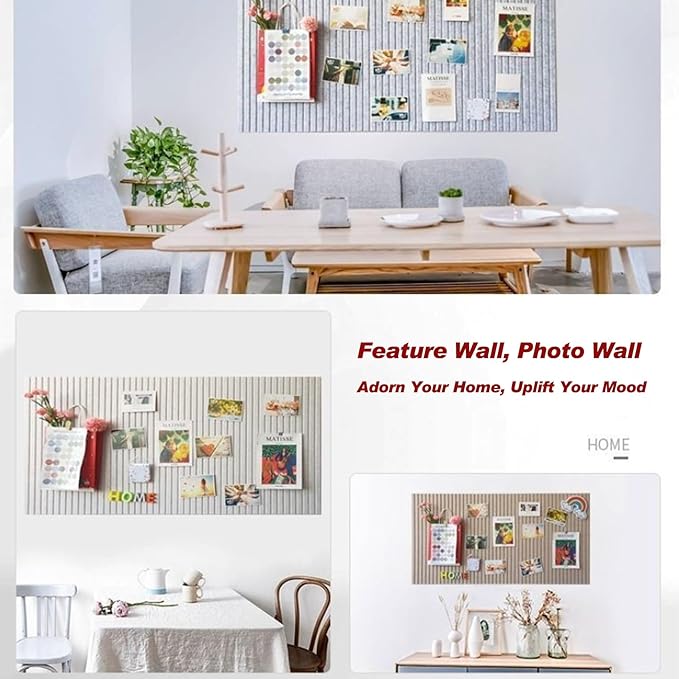 Large Felt Wall Tiles Cork Boards for Office Cubicle, 47"x35" Felt Bulletin Board Tiles Pin Board for Walls Home Decor, Noise Reduction Boards Panels for Photos Memos, 12-Pack, Silver Gray