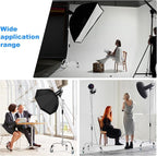 Soonpho Adjustable 10ft/3.3m Heavy Duty Light Stand with Boom Arm and Wheels,100% Stainless Steel Reflector C-Stand with Grip Head & Sandbag &Clamps,for Studio Video Reflector,Monolight,Softboxes