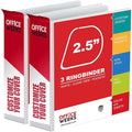 Ring Binder Depot 3, Professional Angle D Ring Binder 2.5 Inch, Presentation Folder for Standard Pages 8.5 x 11 with Pockets, Crystal Clear View White Binder (2 Pack)
