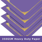 HAUTOCO 50 Packs Certificate Holders, Purple Diploma Holders, Document Award Covers Certificate Folders with Gold Foil Border for 8.5x11 Letter Size