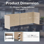 ERGO COLLECT Desk Privacy Panel,2PCS L-Shaped Clamp-On Office Desk Divider,2-in-1 Adjustable Acoustic Desktop Partition Or Under Desk Modesty Screen,for Office,Home,Felt(Dark Camel, 47.2" x 17.7")