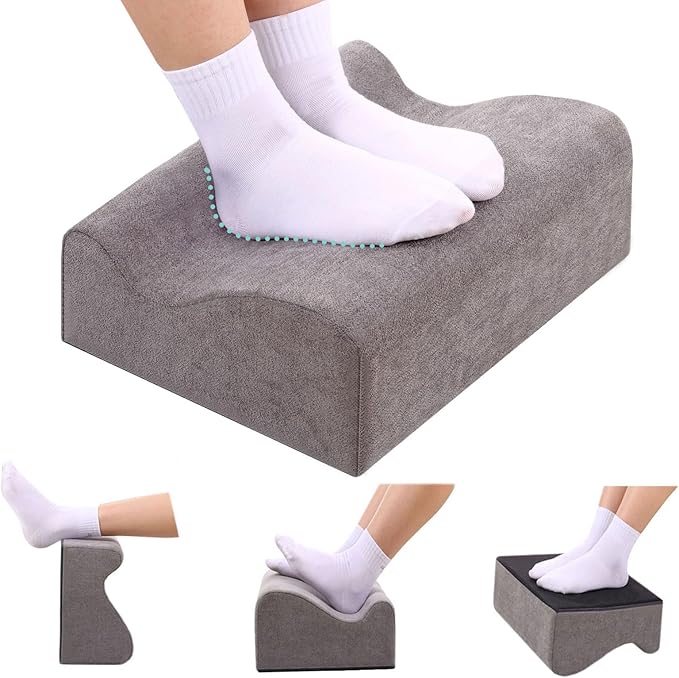 COMFelicify Foot Rest for Under Desk at Work, Ergonomic Under Desk Footrest with Washable Cover, Memory Foam Foot Stool for Office Chair & Gaming Chair, Back & Hip Pain Relief, Dark Gray