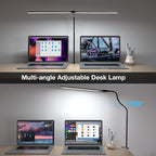 Hensam Desk Lamp for Office Home, 31.5" Desktop Lighting Bar with Gooseneck, Clip on Desk Light with Clamp, Bright Dimmable Table Lamp for Study, Work, Computer, Monitor, Reading