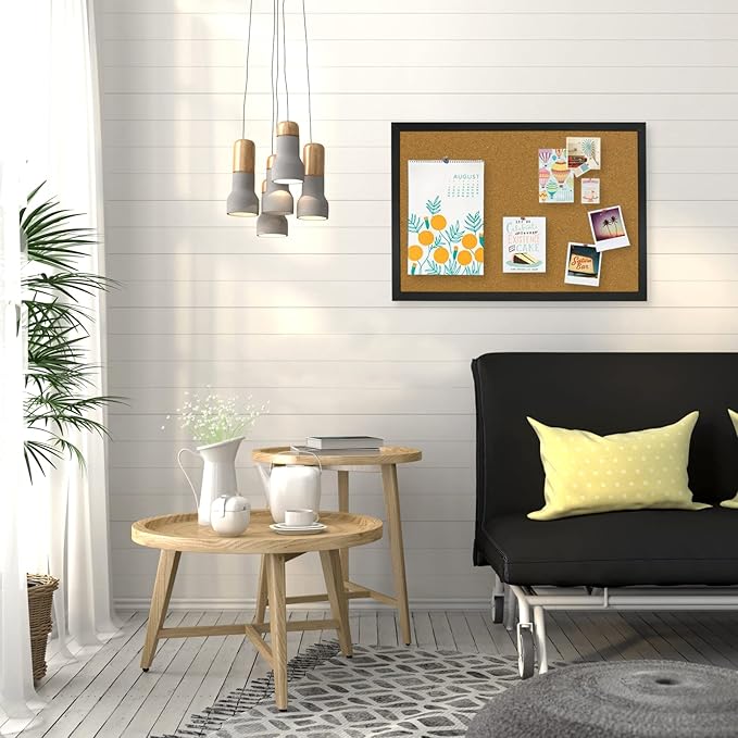 OWLKELA 2 Pcs Cork Board, 17.7"X 13.3" Bulletin Board, Vision Board, Notice Pin Board, Ideal for Office & Home Decor, School Message Board