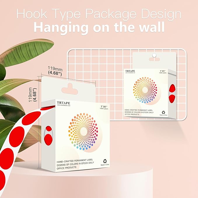 1 Inch Round Color Coding Labels, 1000 Dots Per Roll Red Color Coded Dot Stickers, Round Color Dot Labels for Organizing, Filing, and Storage