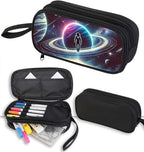 AnySmic Galaxy Space Pencil Case for Boys and Girls, Large Pencil Pouch for Kids, Polyester Big Capacity Pen Case Pen Bag Organizer with 2 Compartments, Double Zipper, Back to School Gifts