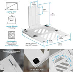 AVLT Dual 17”-38" Monitor Arm Desk Mount with 17" Laptop Tray and USB-C Docking Station, HDMI 4K60Hz, USB-A 5Gbps, Ethernet, 100W PD, Fits Two Flat/Curved Monitor - White