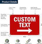 Custom Arrow,Custom Directional Sign, Right Arrow, 7x10 Inches, 55 mil thick HDPE (high density polyethylene) Made in USA by My Sign Center