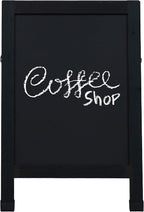 Sunnydaze Magnetic A-Frame Chalkboard Sign - Double-Sided Chalk Sandwich Board Sidewalk Sign - 30" x 20" - Black