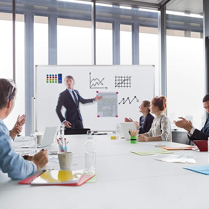 Max-officoo Mobile Whiteboard 72"x40" Magnetic Dry Erase White Boards on Wheels Double-Sided Large Whiteboard with Rolling Stand for Classrooms, Offices and Home