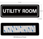 Utility Room Sign, Premium Durable Acrylic Material, Super Strong Adhesive, Quick Installation, Suitable for Your Home and Business (9 × 3 Inches, Black)