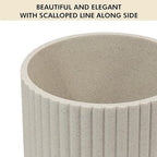 DoveeDosa Beige Luxury Stone Bathroom Trash Can, Modern Bathroom Office Trash Can, Resin Wastebasket, Garbage Receptacle Bin for Bathrooms, Offices, Powder Rooms, Kitchens (Beige)