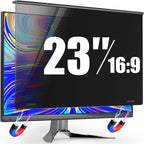 Magnetic Privacy Screen for Frameless Computer Monitor 23 Inch 16:9 Aspect Ratio,Hanging Blue Light Screen Protector Eye Protection Anti-Spy Shield, 23in Removable Privacy Filter