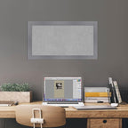 Amanti Art Grey Framed Magnetic Board 14x26 Small Vision Board for use with Magnets, 100% Metal Sheet to Display Items as Office Decor or for Home Organization in mudroom, Kitchen or Kids Room