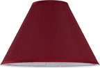 GO&SO 2Pcs Large Lamp Shades Burgundy Fabric Lampshade, 6.5" Top x 16.3" Bottom x 10.5" Height, Handcrafted Replacement Lamp Shade for Table,Floor Lamps,Spider Empire Lamp Cover, Assembly Required