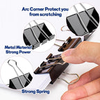30 Pack Binder Clips with Labels, 2.4 Inch Extra Large Binder Clips Big Paper Clamps for Office and Home Supplies