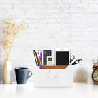 SZYRL Desk Organizers, Marble Remote Holders for Table, Modern Office Controller Pen Phone Holder Organizer, Stylish Caddy and Storage Accessories for Bedside Nightstand Desktop Coffee Table