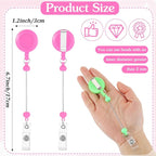 50 Pcs Colorful Beadable Badge Reel, Retractable Clips Holder Beaded Blank Bars with Belt Clip for ID Name, DIY Gift for Nurse Office Supplies