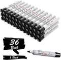 Comix Black Dry Erase Markers, Chisel Tip Whiteboard Markers, 36 Bulk Black Colors Low Odor Markers for Classroom, Teachers, Office, School Supplies