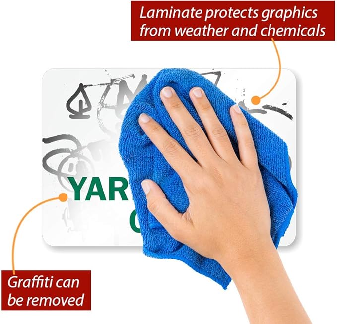 SmartSign Yard Waste Only Label with Symbol, 7 x 10 inch Recycling Yard Debris Sticker, Glossy Finish, 3 mil Laminated Adhesive Polyester, Green and White, USA-Made, 100+ Years of Sign Expertise
