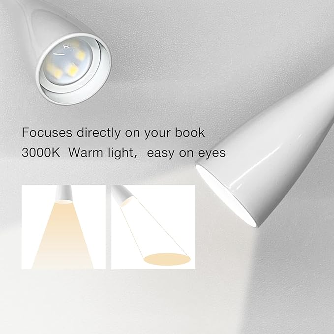 Wall Reading Light for Books in Bed, USB Output Headboard Wall Lamp,5 Dimmable Touch Control Reading Lamp,LED Warm Light Easy to Install 3000K