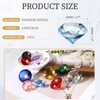 PATIKIL 5 Pcs Diamond Crystal Paperweight, 40mm / 1.57 Inch Crystal Paperweight Paper Weight for Home Office Desktop Table Decor Wedding Party Jewelry Ornaments, Light Blue