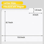 SUNEE File Folders, 30 Pack Manilla Folders 8.5 x 11, Colored File Folders Home Office School Supplies for Documents Files Paper, White
