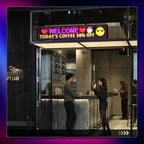 Large Programmable LED Sign, P5 Resolution Indoor Store LED Sign, Bluetooth APP, for Business Retail Shop Window Display (32"x 6")